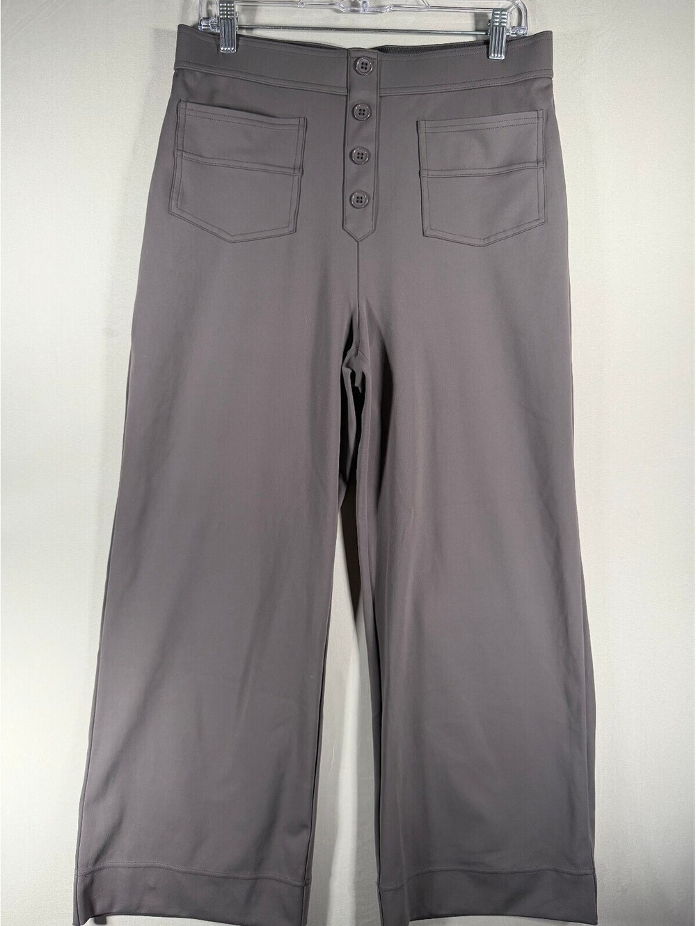 Halara Women's Button Front Wide Leg Pants in Gray Size Large